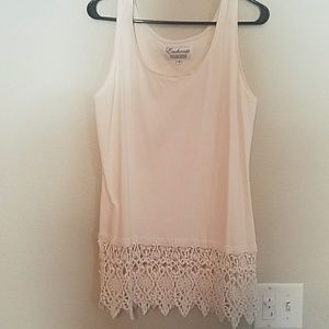 Lace extender sleeveless knit top